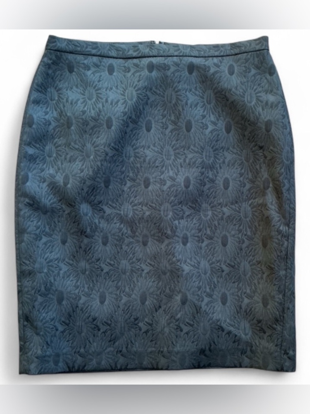 Corporatecore Office Siren Dark Moody Floral Black Embossed Pencil Skirt
